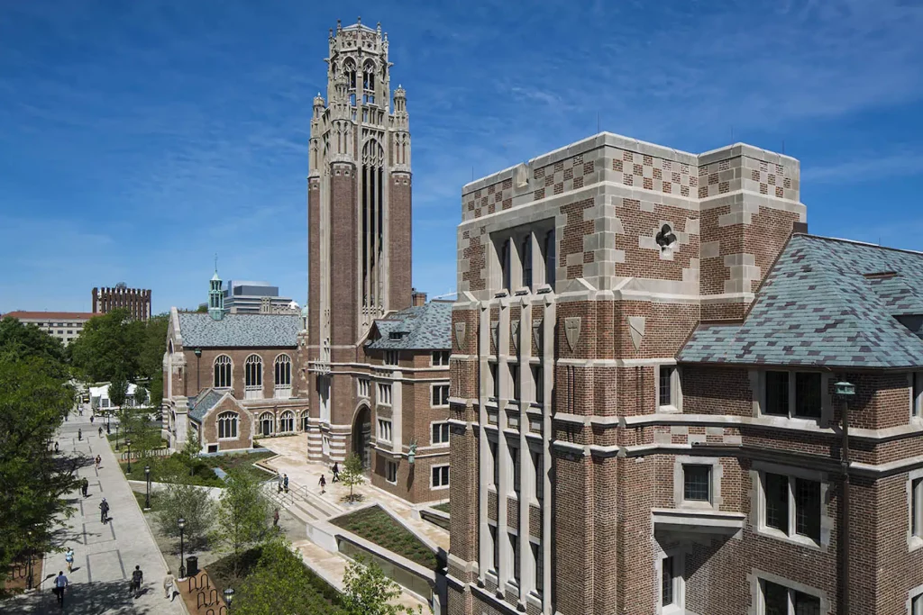 University of Chicago campus and its Gothic tower